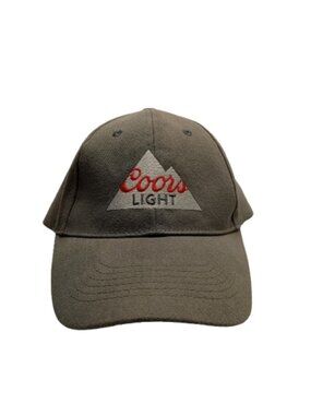Coors Light Gray Snap Back Cap OS Good Condition Clean Band